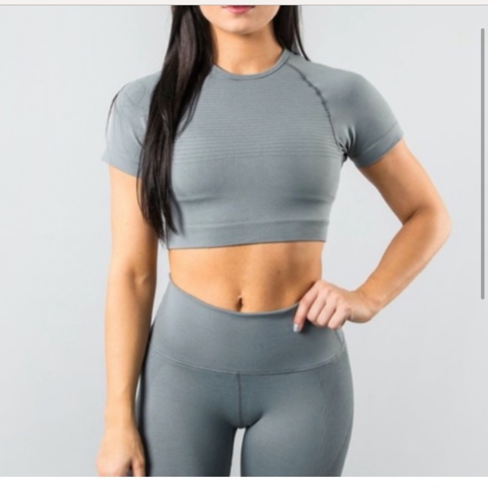 Alphalete gray grey revival top